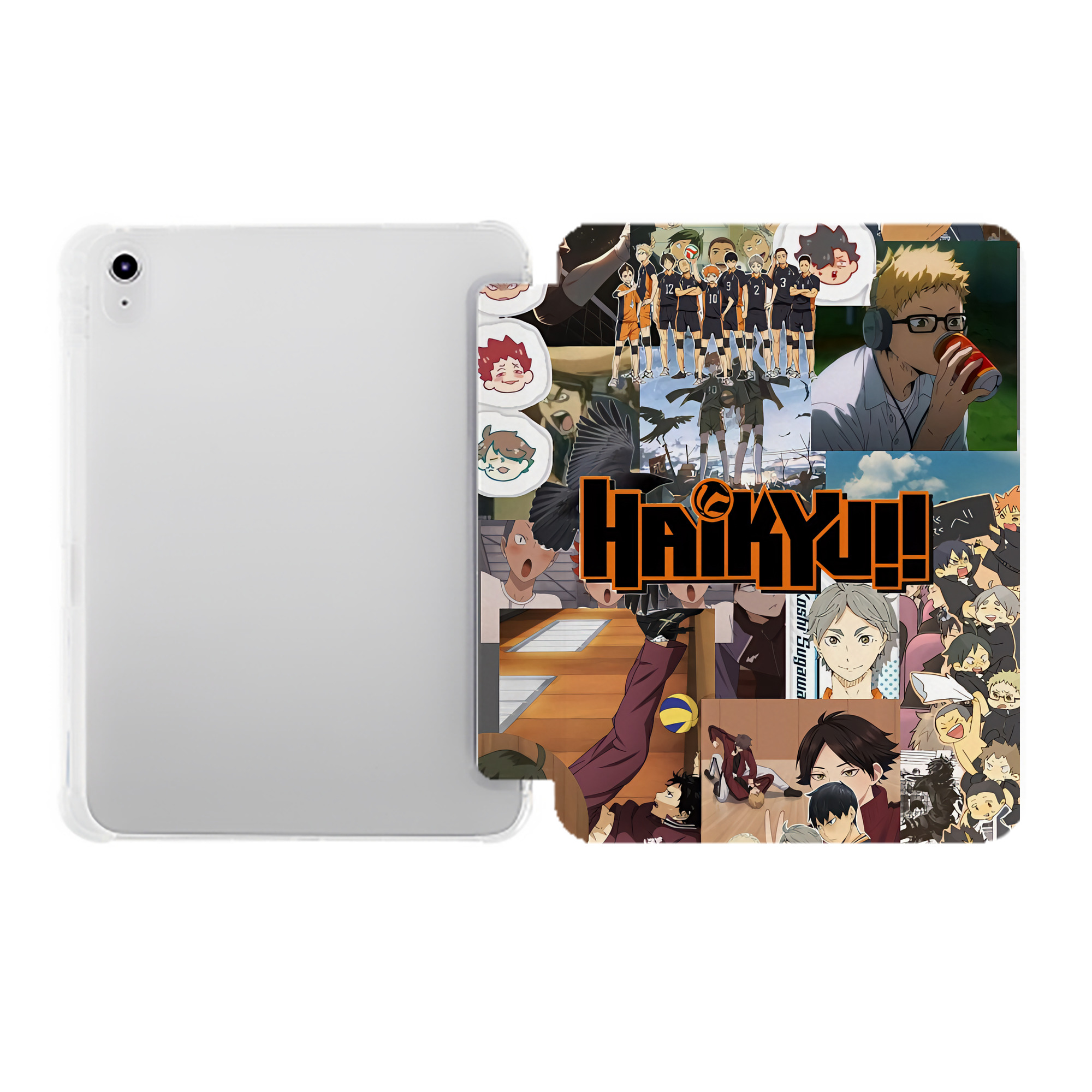 （画像用） ハイキュー!! Haikyu!! IPad ケース ペン収納付き 三つ折りスタンド PUレザー×シリコン 対応機種9.5/10.5/10.9インチ